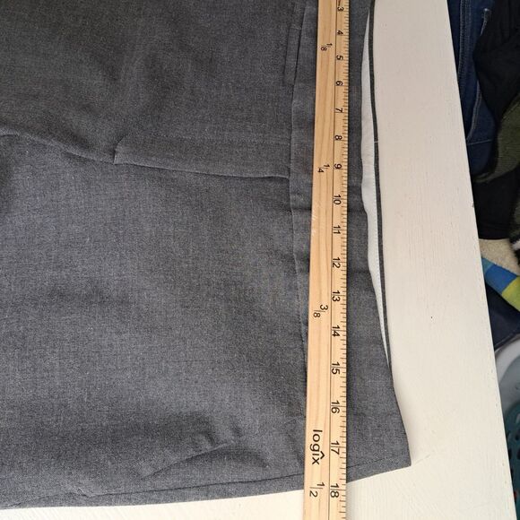 Ann Taylor Loft Marisa Pants Womens 12 Trouser Gray Flat Front Straight Leg - Picture 8 of 11